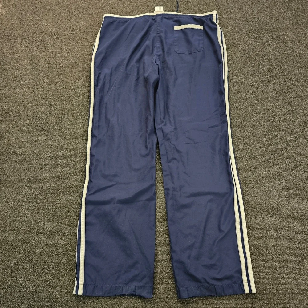 Vintage Adidas Track Pants Baggy Mens Large Navy Blue white 3‎ Stripe Mesh Lined